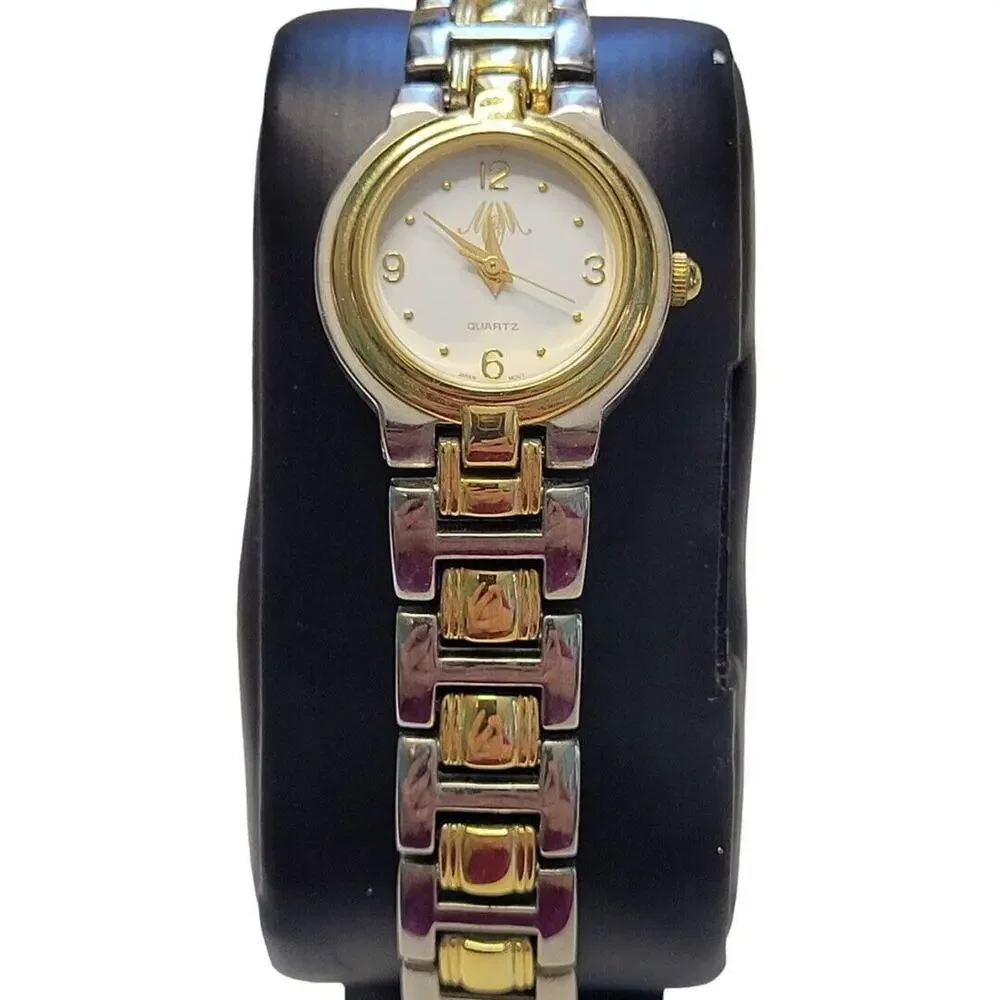MM Ladies Watch Gold Tone Silver Tone Metal Works